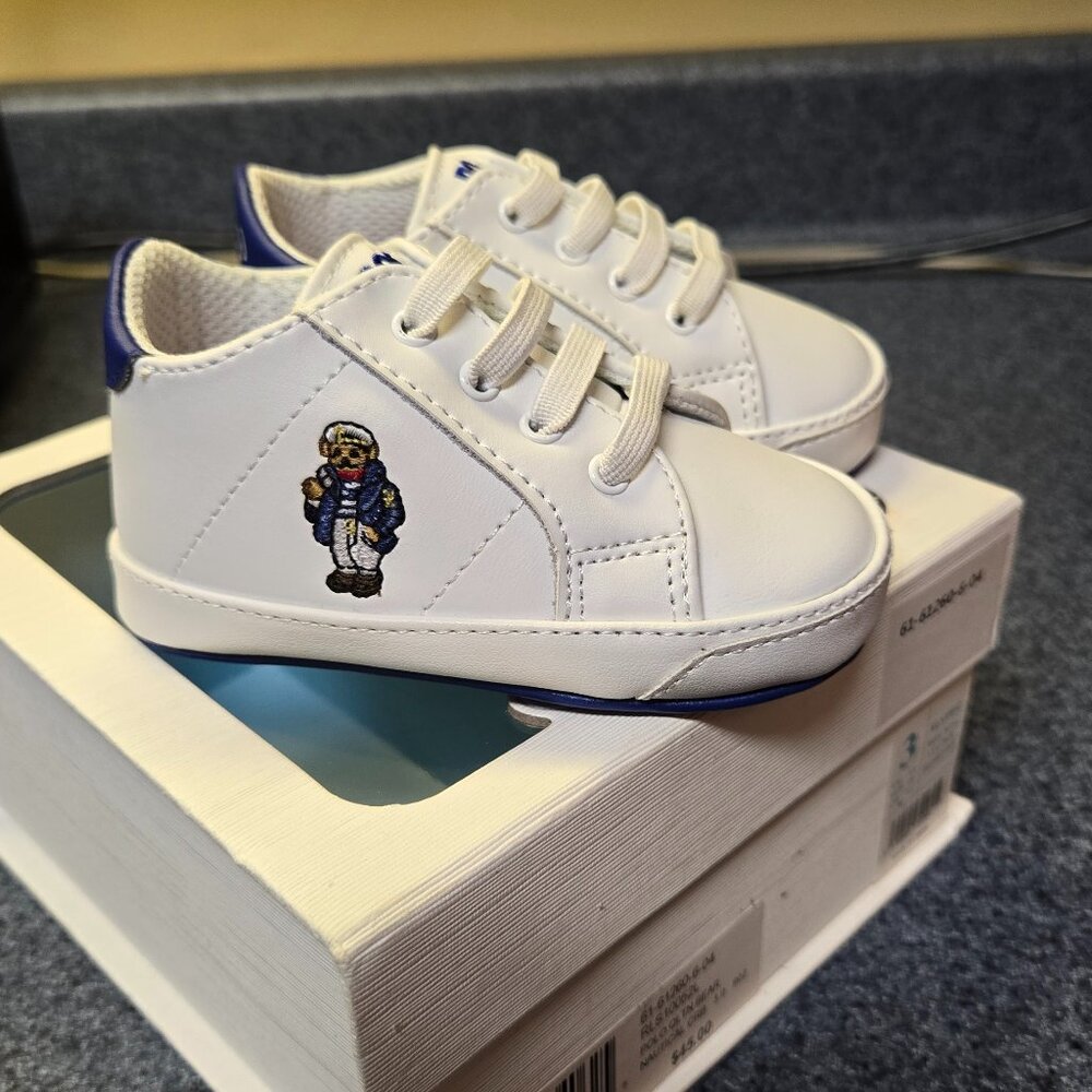 Ralph Lauren POLO Baby Nautical Crib Sneakers 3 NEW